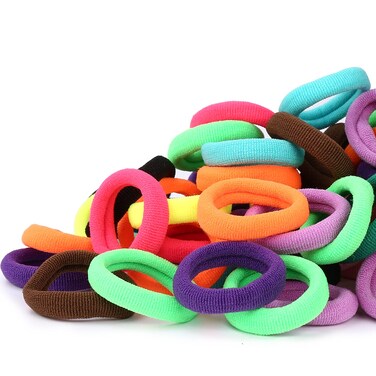 300PCS Kids Toddler Hair Ties for Girls  Cotton Baby Hair Ponytail Holders  Tiny Seamless Elastic Hair Bands Enough Soft and No Damage 15 Colors by Qarwayoc