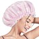Aquior Shower Cap Shower Cap for Women Reusable Waterproof Large Bath Hair Cap for All Hair Lengths Ladies Men and Kids White