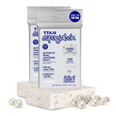 TTaio Esponjabon Mother of Pearl Soap Sponge  Cleansing Shower Scrubber  Cleaning Bath Wash Scrub  Oil Removal  Massage  Lather Foot Elbow  Face  Bathroom Accessories  Fresh Scent 5Pack