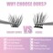 CarLary DIY Eyelash Extension Individual Lashes 3D Effect Reusable 40 Cluster Lashes C Curl Fluffy Wispy Individual Eyelash Clusters for Home Eyelash Extensions Fluffy12mm 40 Count Pack of 1