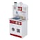 Teamson Kids Little Chef Madrid Classic Interactive Wooden Play Kitchen with Sink Oven and Microwave and Storage Space for Easy Clean Up White with Red Accents