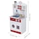 Teamson Kids Little Chef Madrid Classic Interactive Wooden Play Kitchen with Sink Oven and Microwave and Storage Space for Easy Clean Up White with Red Accents