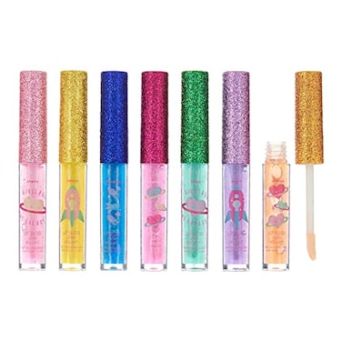 Expressions 7pc Girls Rule The Galaxy Lip Gloss Collection For Girls Teens  Women Flavored Lip Gloss Glitter Lip Kit Party Favors
