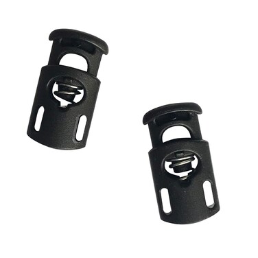 Pack 100 Plastic Cord Stops  Spring Toggle Stopper Fastener Slider End Spring Stop Toggle for Drawstring BagsBungee Rope Toggle StopperQ033