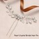 Evild Wedding Pearls Hair Pins Silver Rhinestone Bride Headpieces Flower Bride Hair Clips Crystal Bridal Wedding Hair Accessories for Bride and Bridesmaid