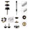 Laviesto Canvas Snap Kit150 Pcs Marine Grade Fastener Screw Snap Buttons Stainless Steel for Upholstery and Boat Cover with 2 Setting Tools50 Sets 38 in Black and Silver