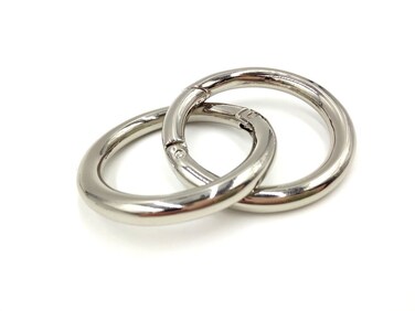Bluemoona 10 Pcs  15 38mm Gate O Ring Round Carabiner Snap Clip Trigger Spring Keyring Buckle Nickel