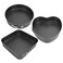WarmHut Springform Pan Set 3 Pieces Cake Molds of Heart Round Square Cheesecake Pan 8910 inch