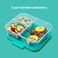 Sistema Nest It Meal Prep Food Storage Containers with Lids 3 Compartments 5Pack Teal