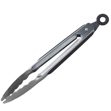 TangoLL Grill Tongs for Cooking BBQ  Premium Grilling Tongs for Cooking  Serving Food  Long Locking Stainless Steel Tongs for Kitchen  Barbecue  No More Burnt Hands 9 inches black