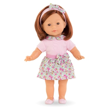 Corolle Ma Pia 14 Doll  with Pink Floral Outfit and Matching Headband SoftBody Sleeping Eyes and Vanilla Scent for Ages 4 Years and up