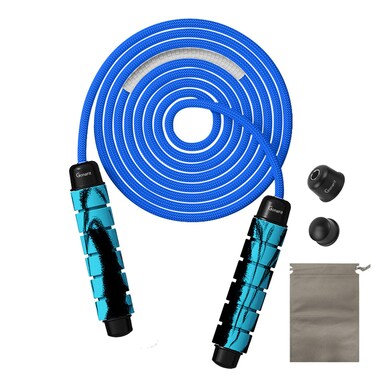 GonaFit Weighted Jump Rope Workout1LB Professional Skipping Rope with Adjustable Length Heavy Jumpropes Adults Fitness Women MenCardio Boxing Endurance Training Exercise