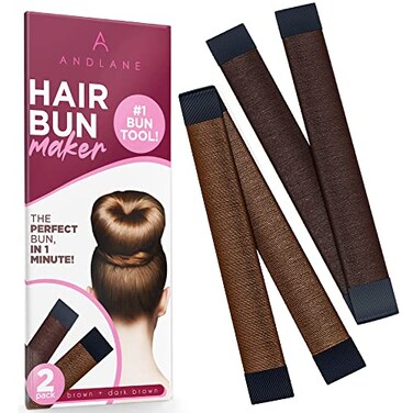 Womens Hair Bun Maker French Twist Hair Fold Wrap Snap by Andlane 1 Brown 1 Dark Brown