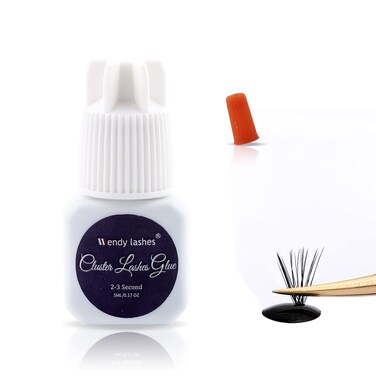 Individual Lash Glue Lash Cluster Glue DIY Eyelash Extension Adhesive Long Lasting Waterproof Low Irritation Eyelash Glue for Professional and Self Use Individual Cluster Lashes Black Glue 5ml