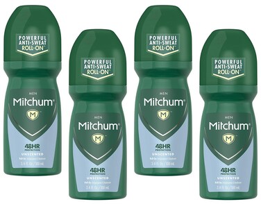 Mitchum Invisible AntiPerspirant  Deodorant RollOn Unscented 34 oz Pack of 4