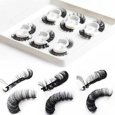 3d Fluffy Russian Strip Lashes D Curl Lash Strips Natural False Lashes Mink Fluffy Eyelashes Mink Natural Wispies Mink Eyelashes Wispy Fake Lashes Faux Mink Eyelashes Natural Look6 Pairs