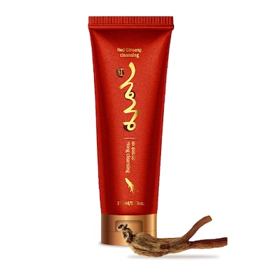 Korean Red Ginseng Foam Cleanser Deep Clean  Moisture Daily Cleanser Foam Red Energy 1000PPM RED Ginseng  Hibiscus  Pearl Extract Daily Skin Care Hong Cosmetic Red Ginseng Cleanser 1 EA