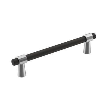 Amerock  Cabinet Pull  Polished ChromeMatte Black  5116 inch 128 mm CentertoCenter  Mergence  1 Pack  Drawer Pull  Cabinet Handle  Cabinet Hardware