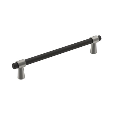 Amerock  Cabinet Pull  Matte BlackSatin Nickel  6516 inch 160 mm CentertoCenter  Mergence  1 Pack  Drawer Pull  Cabinet Handle  Cabinet Hardware