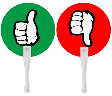Thumbs UpThumbs Down Paddles 24 Packs for Classroom Voting Teacher Classroom Event Supplies and Teacher Student Interaction Signs