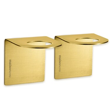 MaisoNovo Adhesive Soap Holder  Shampoo Bottle Holder Set of 2  Gold  Soap Bottle Holder  Wall Mounted Soap Holder  Soap Dispenser Holder