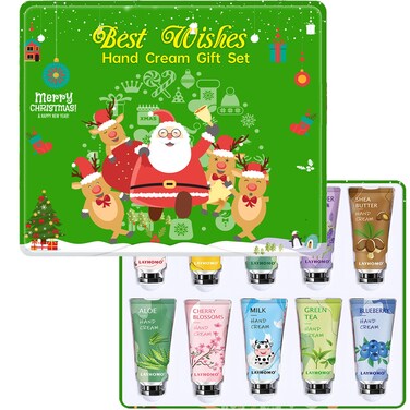 DBEAUTYM 10 Pack Christmas Gifts Hand Cream SetChristmas Gifts for WomenStocking Stuffers for Teen Girls Party Gifts Travel Size Lotion Shea Butter Hand Cream for Dry Hands10 Different Fragrances