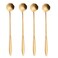 16 Pieces Flower Spoon Coffee Teaspoon 7 Inch Set Stainless Steel Long Handle Spoon Stir Bar Spoon Stirring Spoon Ice Cream Spoon Gold Rose Shaped