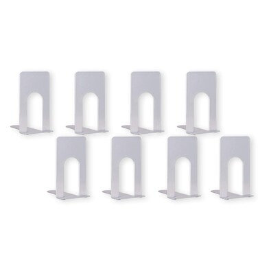 4 Pairs8 Pieces Book Ends Metal Heavy Duty Bookends for Shelves NonSkid Premium Book Support for Books DVD Video Games Magazine Black 25 x 37 x 49 inch Silver 4 Pairs8 Pieces