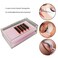 Two Layers Eyelash Grafting Pallet with Cover Dustproof Acrylic Lash Tile holder Eyelash Extensions Storage Gasket Pads 2 Tiers for Beginners Beauty Artist Salon Pink