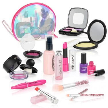 BEAURE Pretend Makeup for Girls Kids Makeup Kit 13 pcs Pretend Play Makeup Toys for 3 4 5 6 7 8 Years Old Kids Girls Toys with Cosmetic Bag Birthday Gifts Princess Toys Not Real Makeup