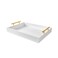 16x12 Serving Trays with Handles White Decorative Serving Tray Ottoman Trays Living Room Bathroom and Outdoors Decorative Trays White