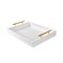 16x12 Serving Trays with Handles White Decorative Serving Tray Ottoman Trays Living Room Bathroom and Outdoors Decorative Trays White