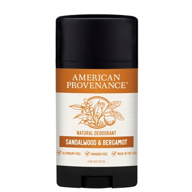 American Provenance All Natural Deodorant for Men  Aluminum Free Deodorant for Men that Lasts All Day  Made in the USA with Essential Oils  Cruelty Free  Sandalwood  Bergamot 1 Pack