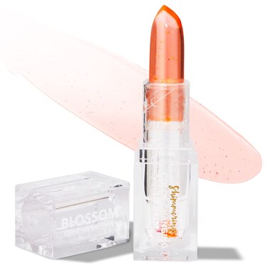 Blossom Moisturizing Color Changing Shimmering Lip Balm Sparkle Lip Stain Tint Infused with Real Flowers 3g Sunset