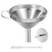 Stainless Steel Kitchen Funnel 43Inch Food Grade Metal Funnel with Strainer for Filling Bottles Transferring Liquid Oil Juice Milk