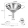 Stainless Steel Kitchen Funnel 43Inch Food Grade Metal Funnel with Strainer for Filling Bottles Transferring Liquid Oil Juice Milk