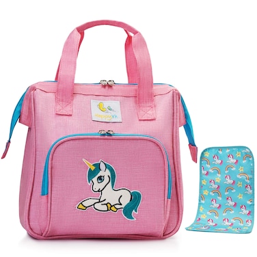 HappyVk Pink Baby Doll Diaper Bag with Doll Changing Pad Handbag for Girls  Unicorn