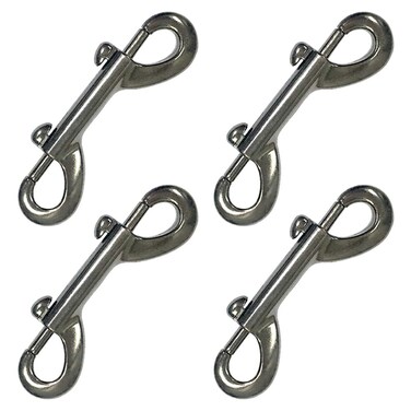 Ceqiny 4 Packs 35in Bolt Snap Hook Clasp Buckle Clip Double Ended Bolt Snap Zinc Alloy Hook Spring Loaded Hook for Purse Making Key Chain Linking Dog Leash Collar Handmade Crafts DIY Project Black