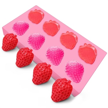 Strawberry Mold  Silicone Handmade Candy Jelly Bakeware  Strawberries Mold for Kids Cupcake  Fondant Gummy Molds Silicone Mold for Pound Cake Decor Pan for Making Soap Polymer Clay