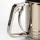 Stainless Steel Handheld Flour Sifter with Handle Squeeze Metal Fine Mesh Sieve for BakingBaking Stainless Steel 3 Cup Double Layers Sieve with Hand Press Design