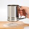 Stainless Steel Handheld Flour Sifter with Handle Squeeze Metal Fine Mesh Sieve for BakingBaking Stainless Steel 3 Cup Double Layers Sieve with Hand Press Design