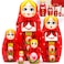 AEVVV Russian Nesting Dolls Set 5 pcs  Matryoshka Dolls with Traditional Red Russian Sarafan  Babushka Dolls  HandPainted Wooden Nesting Doll