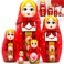 AEVVV Russian Nesting Dolls Set 5 pcs  Matryoshka Dolls with Traditional Red Russian Sarafan  Babushka Dolls  HandPainted Wooden Nesting Doll