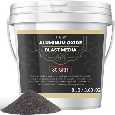 80 Grit Aluminum Oxide Blast Media 8 LBS36kg  Premium LongLasting Sand Blasting Media High Abrasive Force Sand Blaster Sand for Metal Sandblasters Blasting Cabinet Blasting Guns  by TITGGI
