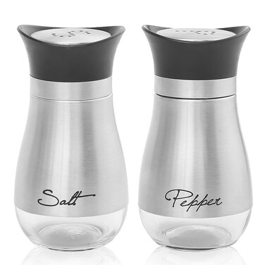 2 Pack Salt  Pepper Shakers Set Refillable Stainless Steel Salt Pepper Container Spice Shakers Bottle for Home Kitchen Restaurant Picnic