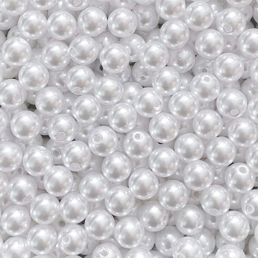 Anlanangel Pearl Beads Bulk500pcs 10mm White Pearl Beads Loose Pearls with Holes for Craft Plastic Pearl Spacer Beads for Bracelet Necklace Jewelry Making Sewing Crafts DecorationBag Decor