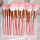 BOCONY Clear Makeup Brush Organizer Acrylic Cosmetic Brushes Storage with 3 SlotsPerfect Pen Holder for Desk