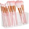 BOCONY Clear Makeup Brush Organizer Acrylic Cosmetic Brushes Storage with 3 SlotsPerfect Pen Holder for Desk