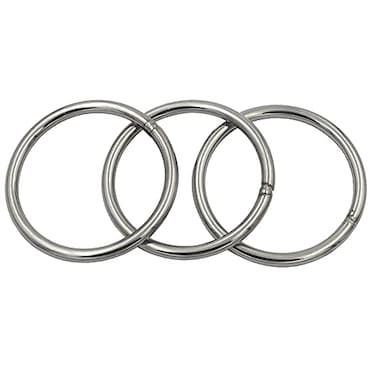 DGOL 3 packs 4 inch Strong Welded O Ring 304 Stainless Steel Round Ring Buckles Wire Thickness 516 inch