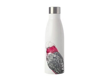 Maxwell  Williams Marini Ferlazzo Insulated Water Bottle with Galah Design Double Wall Stainless Steel White 500 ml